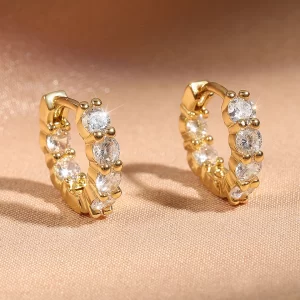 1 Pair Simple Crystal Zirconia Hoop Earrings for Women Bohemia Small Huggie Thin Cartilage Ear Piercing Jewelry