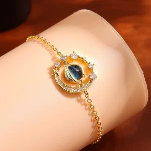 1pcs 2025 Stainless Steel Planet Moon Round Series Pendant Bracelet Jewelry For Women Stylish Charm Gifts