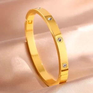 2025 Summer New Fashion Gold Color Face Charm Happy Girl Women Luxury Bracelet Fashion Jewelry Gift