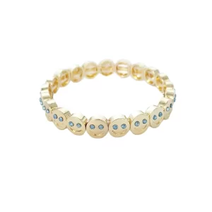 2025 Gold Color New Fashion Happy Face Girls Bracelet Cubic Zirconia Beads Golden Women Men Gifts Jewelry Access