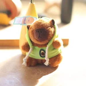 Cute Cartoon Capybara Pendant Keychain Plush Toy Doll Bag Hanging Ornaments Lovely Kapila Doll with Clothes Animal Keyring